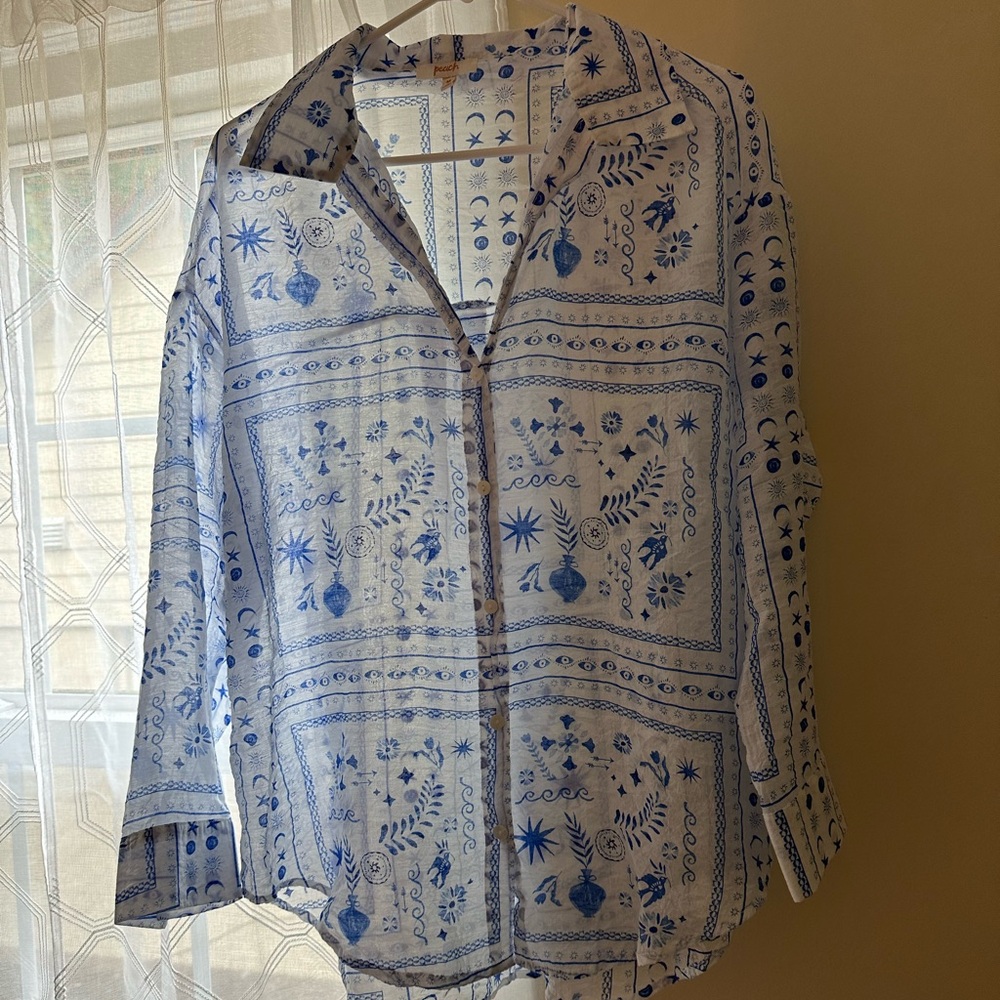 Sheer Beachy Button up top